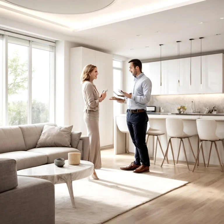 Elegant luxury apartment interior featuring modern design